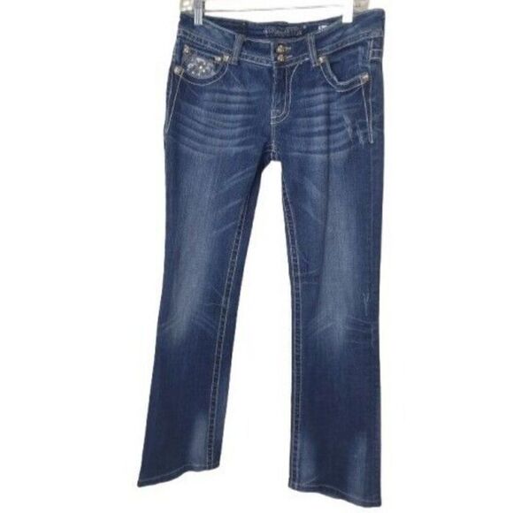 Miss Me Womens Bootcut Jeans Size 30 Embellished Pockets Denim - Picture 6 of 6